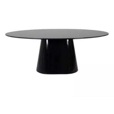 Mesa De Jantar Cone Oval 160x90 Cm Laqueada Cores Preto