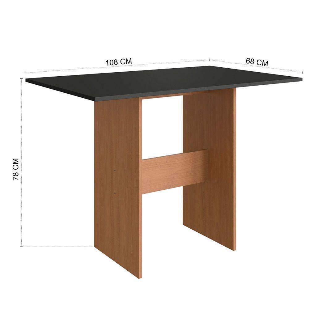 Conjunto De Mesa Com 4 Cadeiras Karla Indekes Preto - 2