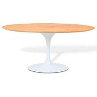 Mesa De Jantar Tulipa Saarinen Oval 198x122 Cm Tampo Freijó Cores Branco - 1