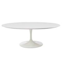 Mesa De Jantar Tulipa Saarinen Oval 198x122 Cm Tampo Laqueado Cores Branco - 1