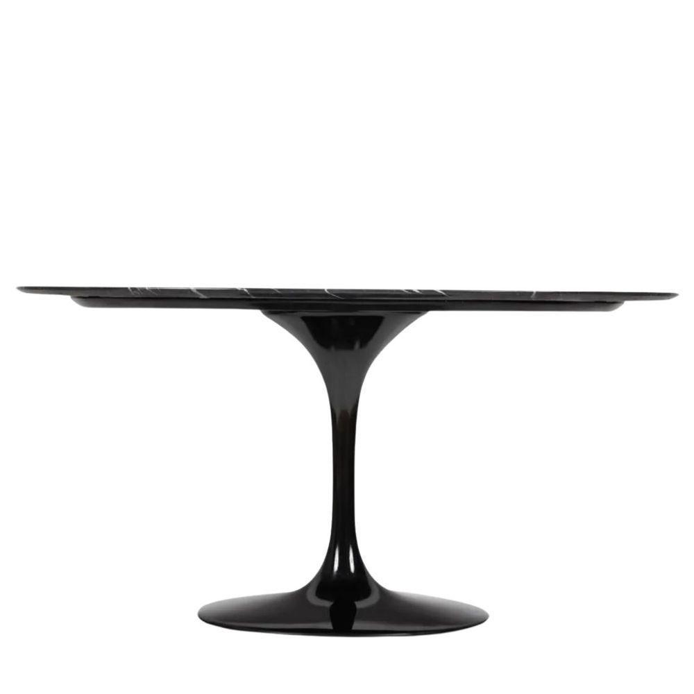Mesa De Jantar Tulipa Saarinen Redonda 198x122 Cm Mármore Nero - 4