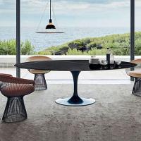 Mesa De Jantar Tulipa Saarinen Redonda 198x122 Cm Mármore Nero - 2