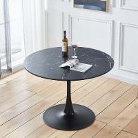 Mesa De Jantar Tulipa Saarinen Redonda 130 Cm Mármore Nero - 2