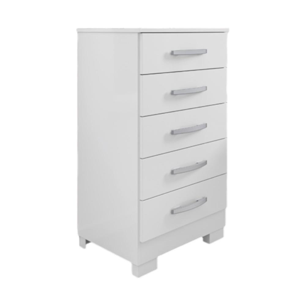 Cômoda 05 Gavetas Espaçosa Pétala Branca - 1