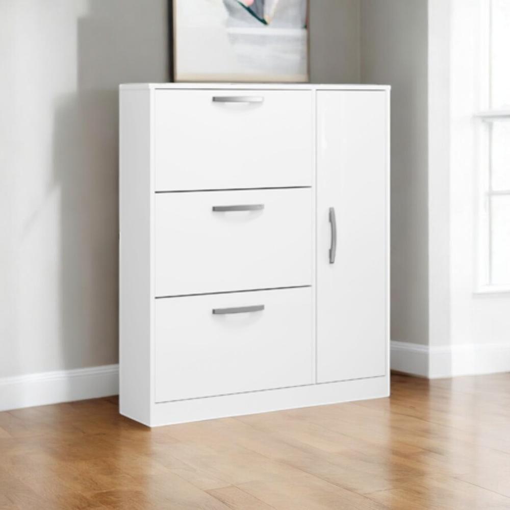 Sapateira Com 03 Gavetas E 01 Porta Manu Branca - 1