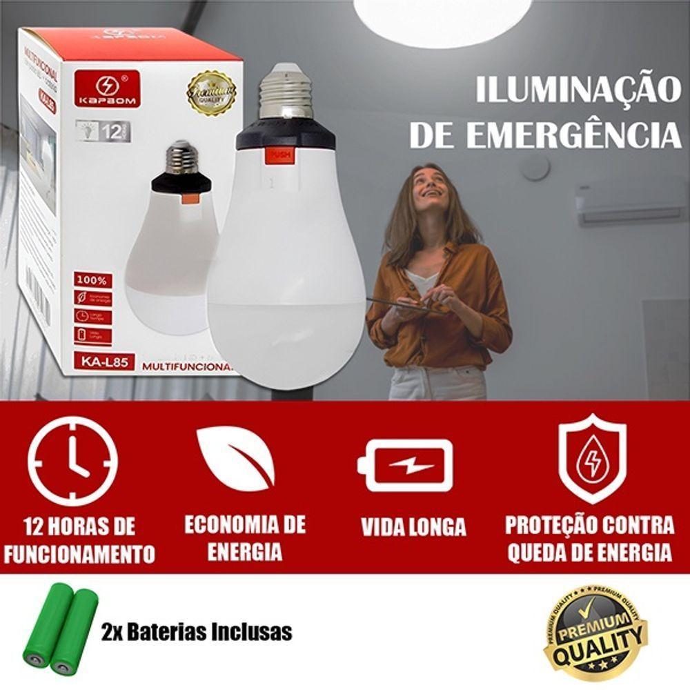 Lâmpada Led Recarregável De Emergência Ka-l85 Com Bateria 12h De Uso Econômica E Prática - 3