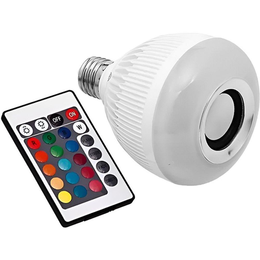 Lâmpada Bulb Led Rgb Com Caixa De Som Musical Bluetooth Controle Remoto Bivolt - 1