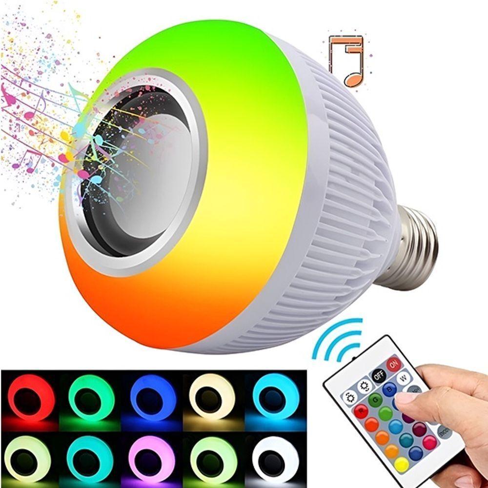Lâmpada Bulb Led Rgb Com Caixa De Som Musical Bluetooth Controle Remoto Bivolt - 2