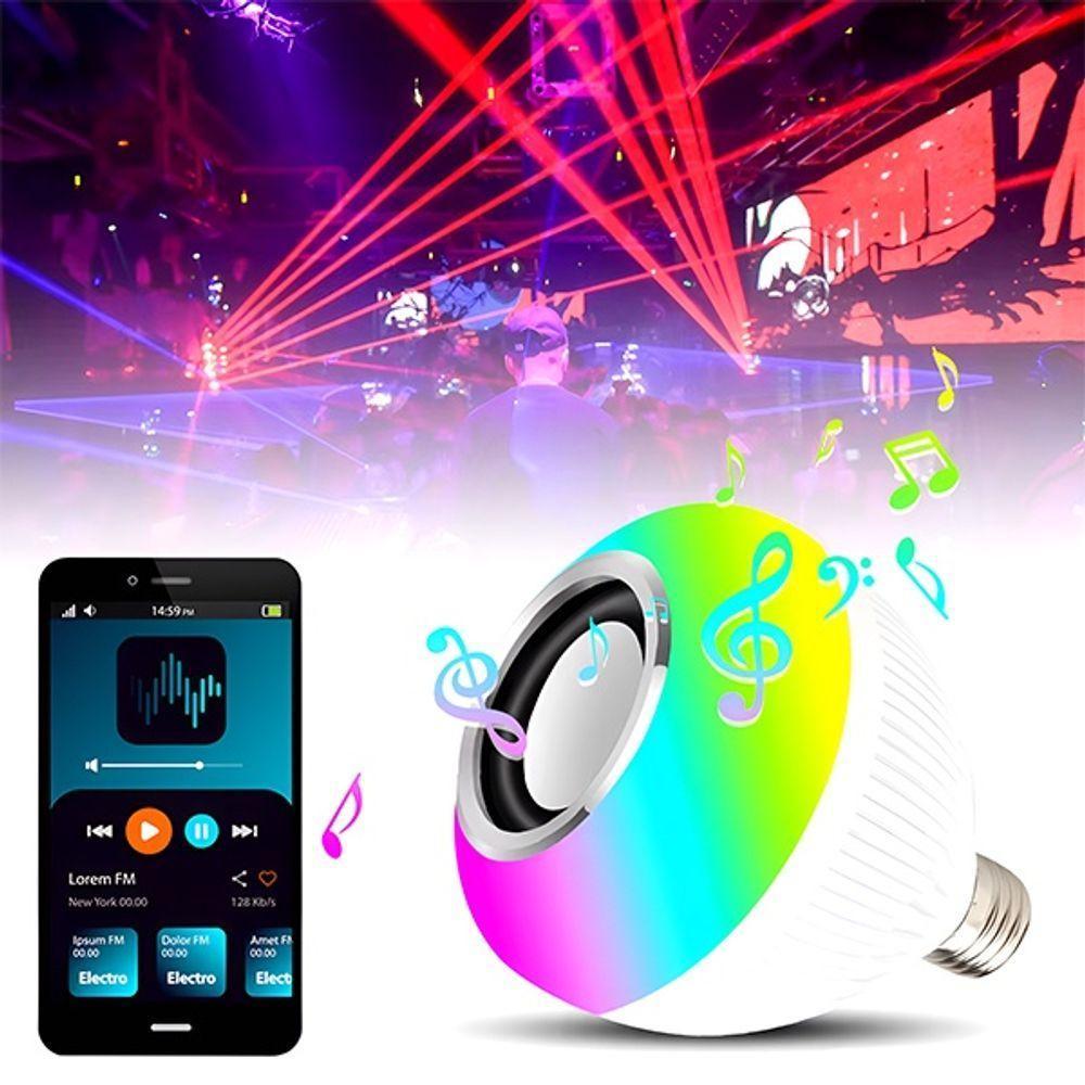 Lâmpada Bulb Led Rgb Com Caixa De Som Musical Bluetooth Controle Remoto Bivolt - 3
