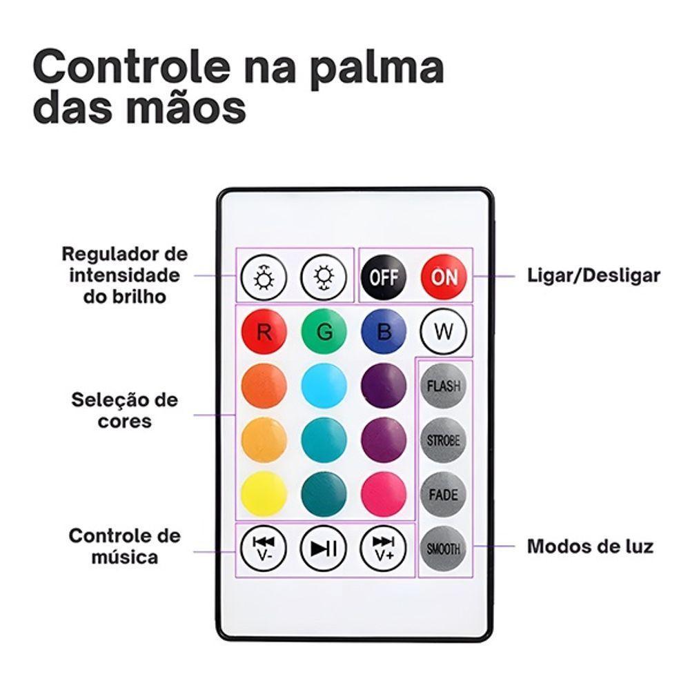 Lâmpada Bulb Led Rgb Com Caixa De Som Musical Bluetooth Controle Remoto Bivolt - 4
