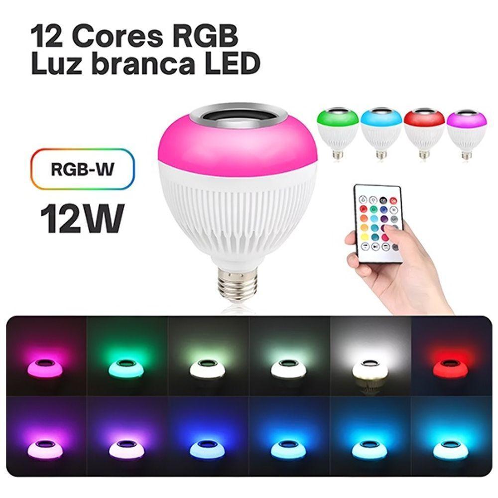 Lâmpada Led Rgb Musical Bulb Com Caixa De Som Bluetooth Controle De Luz E Som - 5