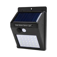 Lâmpada Luminária Solar Com 30 Leds Sensor De Presença Recarregável Quintal E área Externa - 1