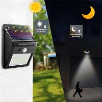 Lâmpada Luminária Solar Com 30 Leds Sensor De Presença Recarregável Quintal E área Externa - 2