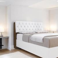 Cabeceira Estofada ísis Queen Malbec Com Capitonê Branco - 2