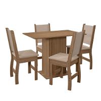 Conjunto De Mesa Com 4 Cadeiras Para Sala De Jantar Clara 108cm Madeirado / Savana Poliman Carvalho - 1