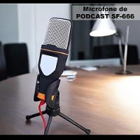 Microfone Condensador Sf-666 Com Suporte E Fio De 2 Metros Para Podcast E Estúdio - 2