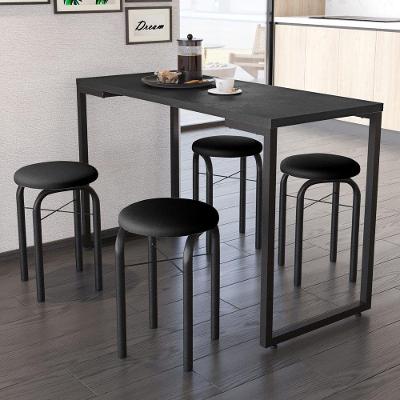 Kit Mesa De Cozinha 120Cm Com 4 Banquetas F02 Preto