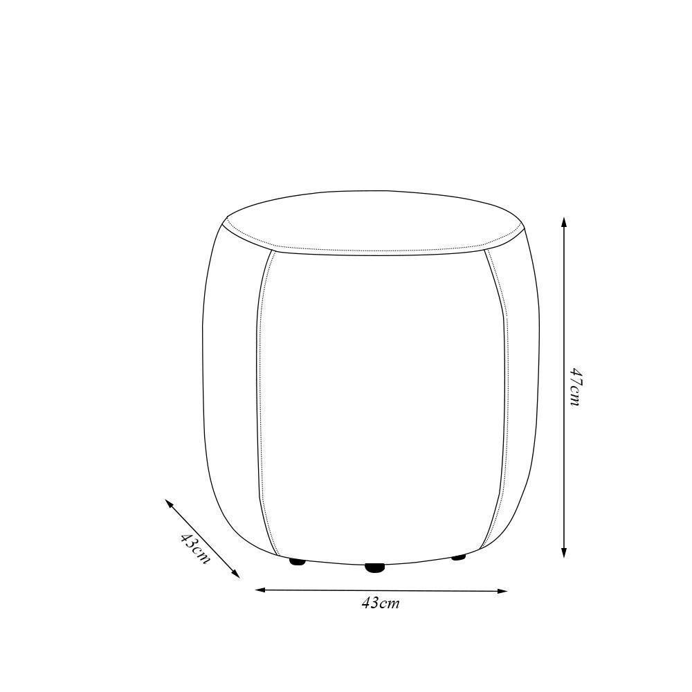 Puff Decorativo Yuri Sala De Estar Couro Caramelo Manchado G88 - Gran Belo - 3