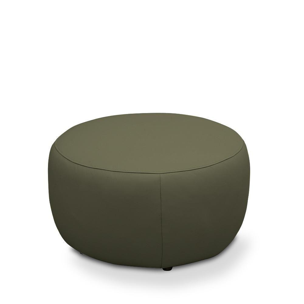 Puff Decorativo Mariele Sala De Estar Pés Em Madeira Couro Fendi G88 - Gran Belo - 4