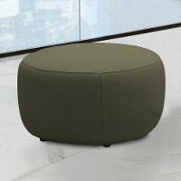 Puff Decorativo Mariele Sala De Estar Pés Em Madeira Couro Fendi G88 - Gran Belo - 1