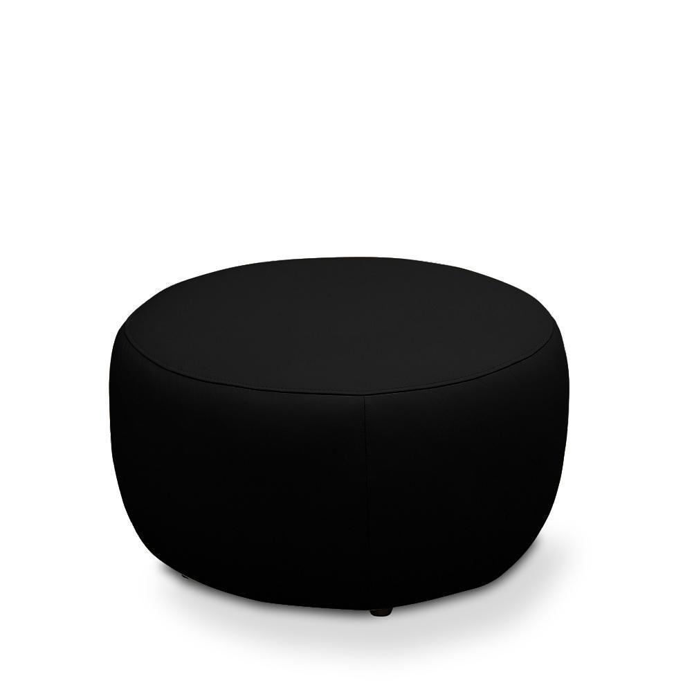 Puff Decorativo Mariele Sala De Estar Pés Em Madeira Couro Preto G88 - Gran Belo - 4