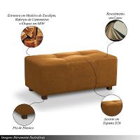 Puff Decorativo Merlin Sala De Estar Couro Caramelo Manchado G88 - Gran Belo - 5