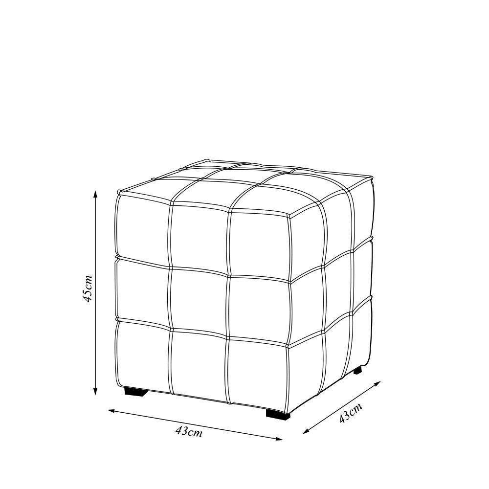 Puff Decorativo Augusto 43cm Sala De Estar Couro Caramelo Manchado G88 - Gran Belo - 4