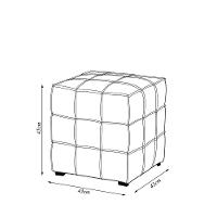 Puff Decorativo Augusto 43cm Sala De Estar Couro Caramelo Manchado G88 - Gran Belo