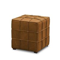 Puff Decorativo Augusto 43cm Sala De Estar Couro Caramelo Manchado G88 - Gran Belo - 6