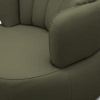 Poltrona Decorativa Mariele Sala De Estar Base Giratória Em Aço Couro Fendi G88 - Gran Belo - 5