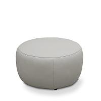 Puff Decorativo Mariele Sala De Estar Pés Em Madeira Couro Off White G88 - Gran Belo - 4