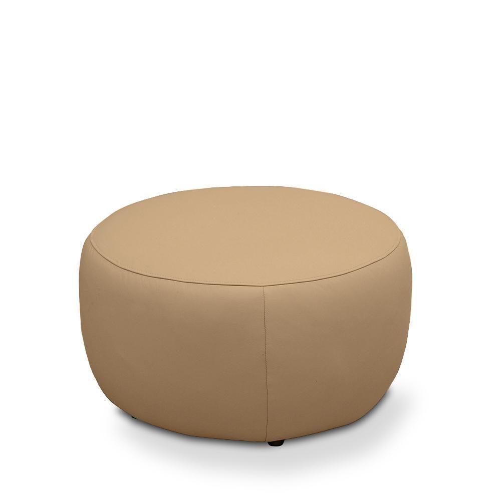 Puff Decorativo Mariele Sala De Estar Pés Em Madeira Couro Nude G88 - Gran Belo - 4