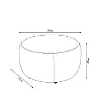 Puff Decorativo Mariele Sala De Estar Pés Em Madeira Couro Nude G88 - Gran Belo - 2