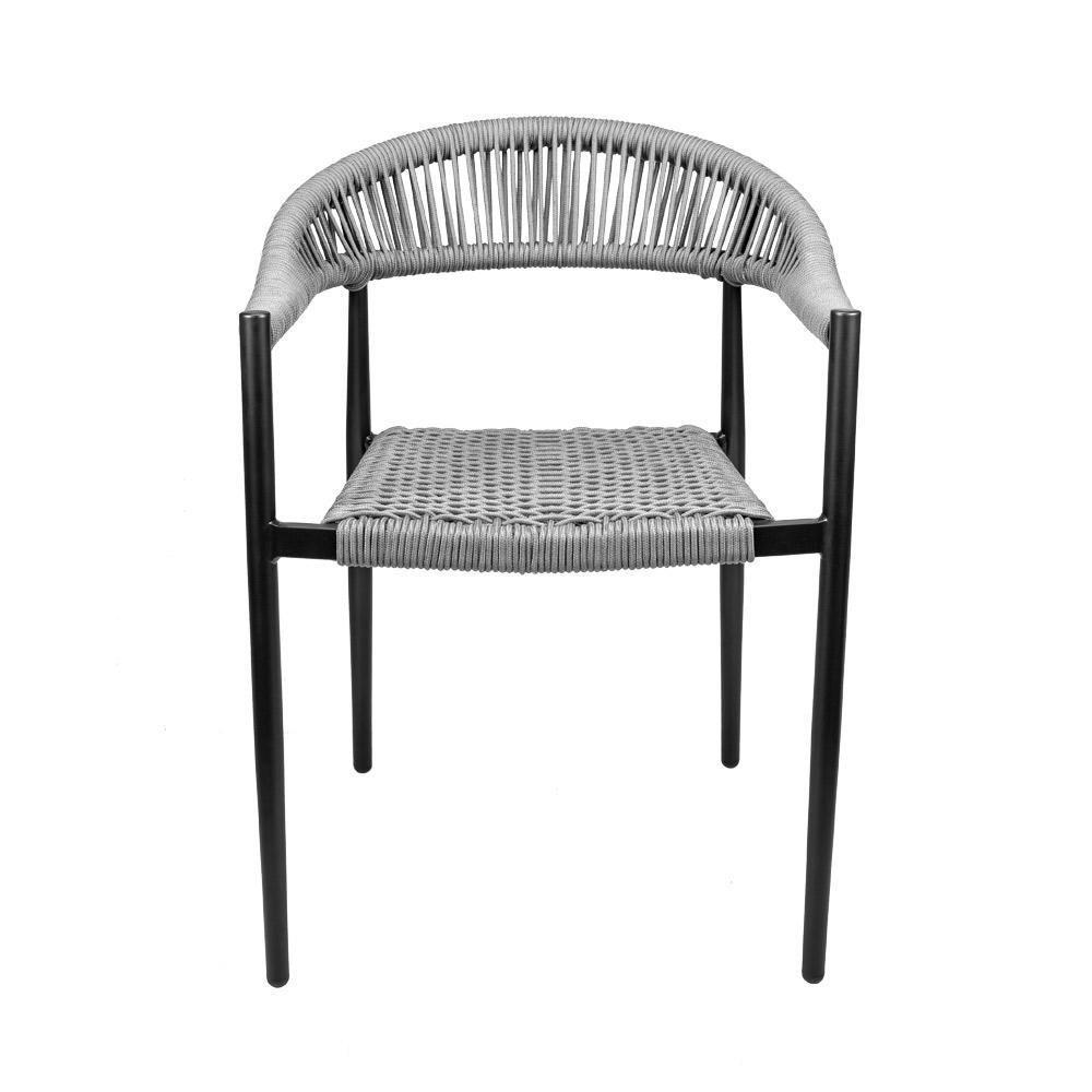 Cadeira área Externa De Alumínio Carmy Com Corda Naútica Preto/grafite G56 - Gran Belo - 3