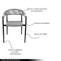 Cadeira área Externa De Alumínio Carmy Com Corda Naútica Preto/grafite G56 - Gran Belo - 2