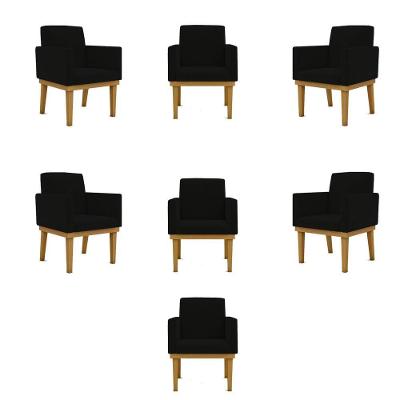 Kit 07 Poltronas Decorativa Reforçada - Balaqui Decor Preto