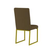 Cadeira Para Mesa Jantar Com Base De Ferro Dourado - Balaqui Marrom - 2