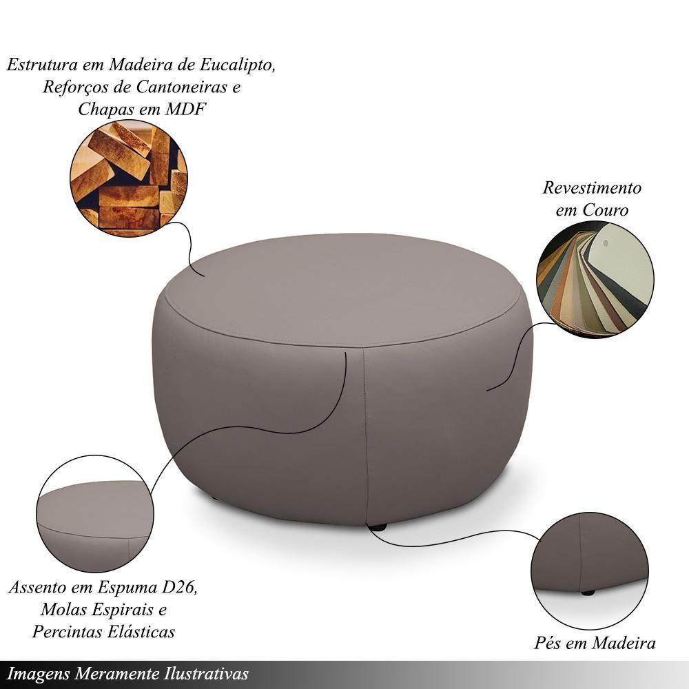 Puff Decorativo Mariele Sala De Estar Pés Em Madeira Couro Avelã G88 - Gran Belo - 4