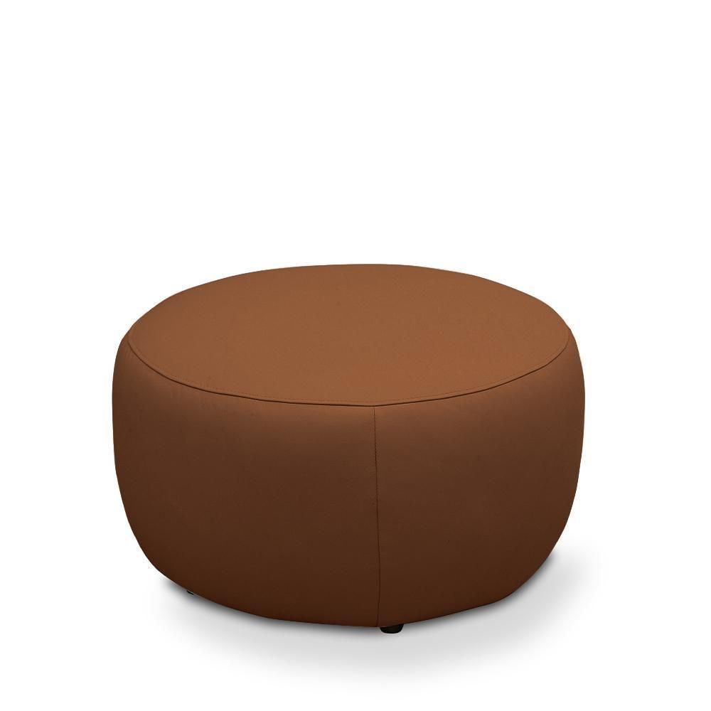 Puff Decorativo Mariele Sala De Estar Pés Em Madeira Couro Conhaque G88 - Gran Belo - 4