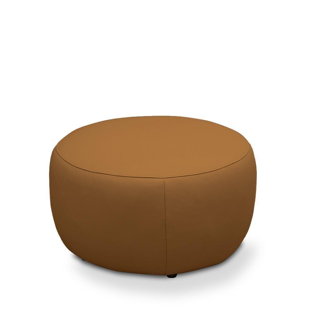 Puff Decorativo Mariele Sala De Estar Pés Em Madeira Couro Caramelo G88 - Gran Belo - 4