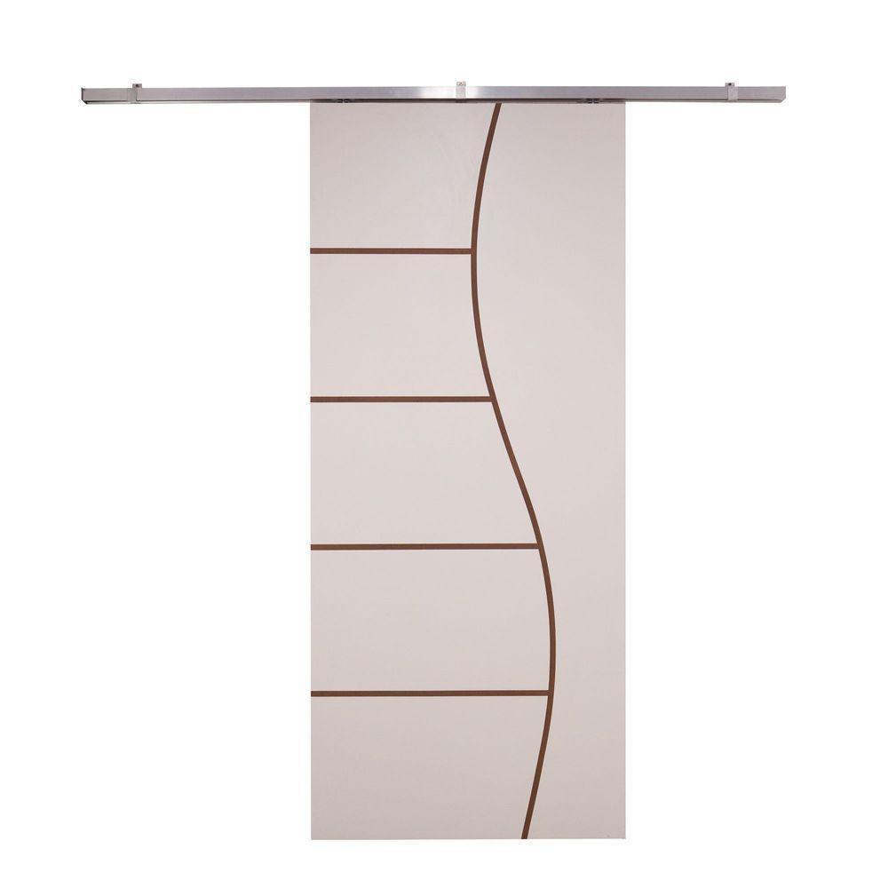 Porta De Correr Branco Prime Frisada Kit Alumínio F07 - 210x110 - 3