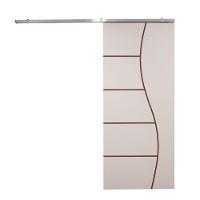 Porta De Correr Branco Prime Frisada Kit Alumínio F07 - 210x110 - 1