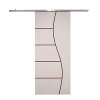 Porta De Correr Branco Prime Frisada Kit Alumínio F07 - 210x110 - 3