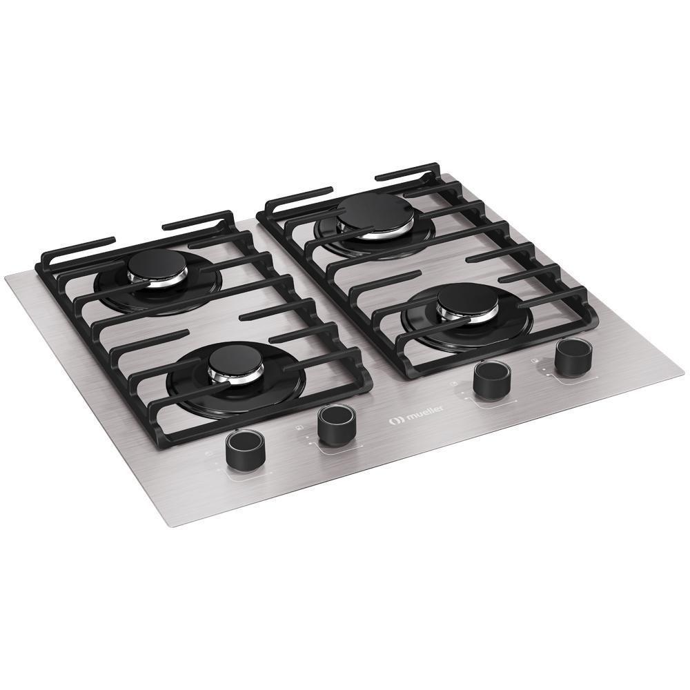 Cooktop Mueller 4 Bocas De Alumínio 59cm Com Grade Dupla MCG4BL Bivolt - 1