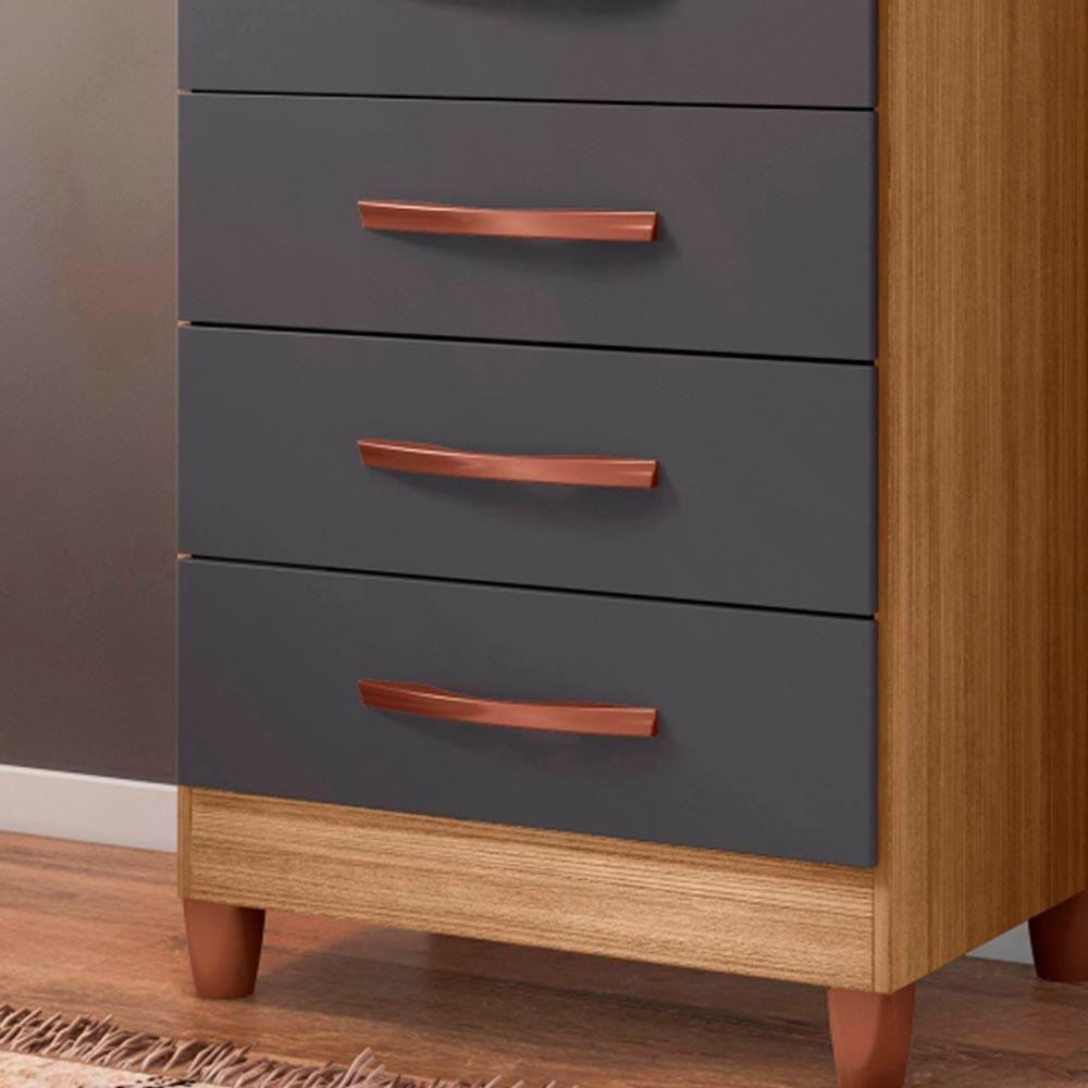 Gaveteiro 5 Gavetas Nature Titanium Emerald Shop Jm - 2