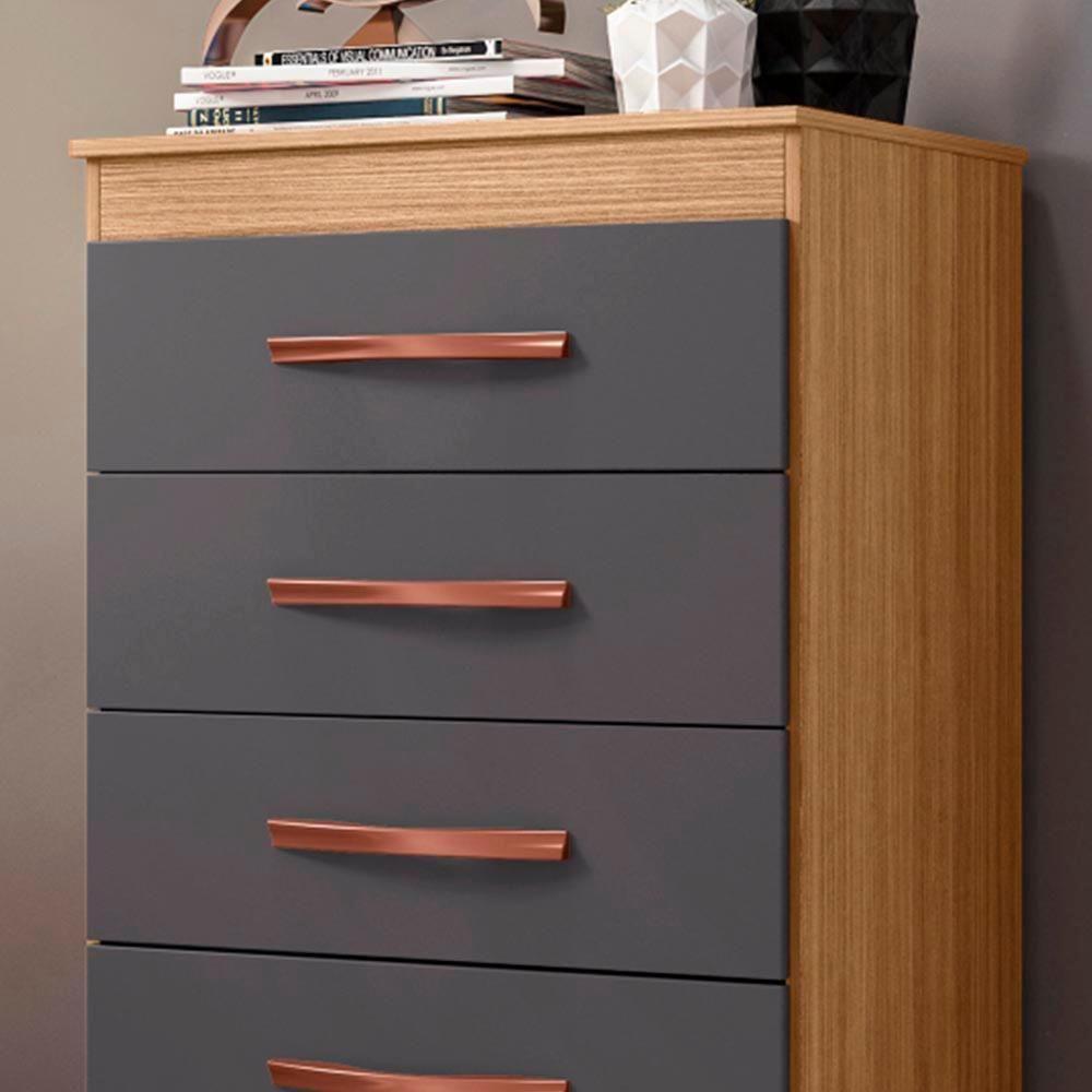 Gaveteiro 5 Gavetas Nature Titanium Emerald Shop Jm - 3