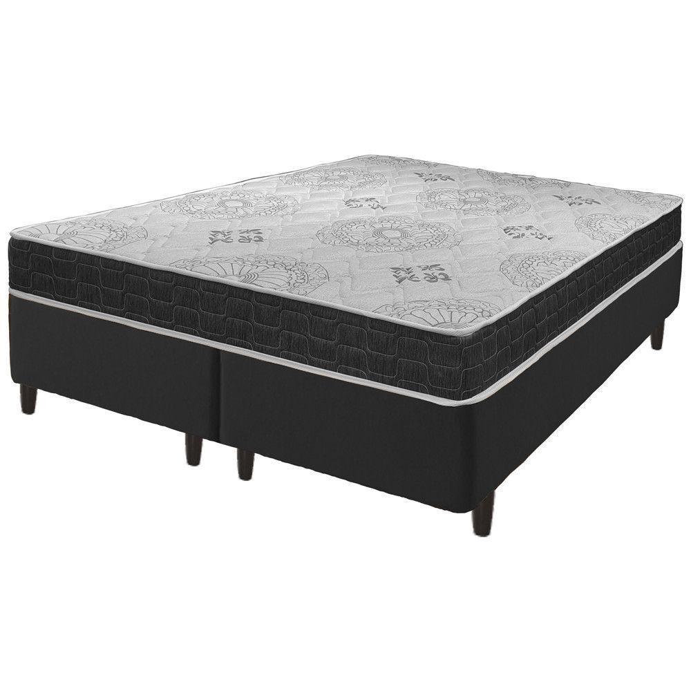 Cama Box King Size Preto + Colchão San Francisco D33 193cm - 1