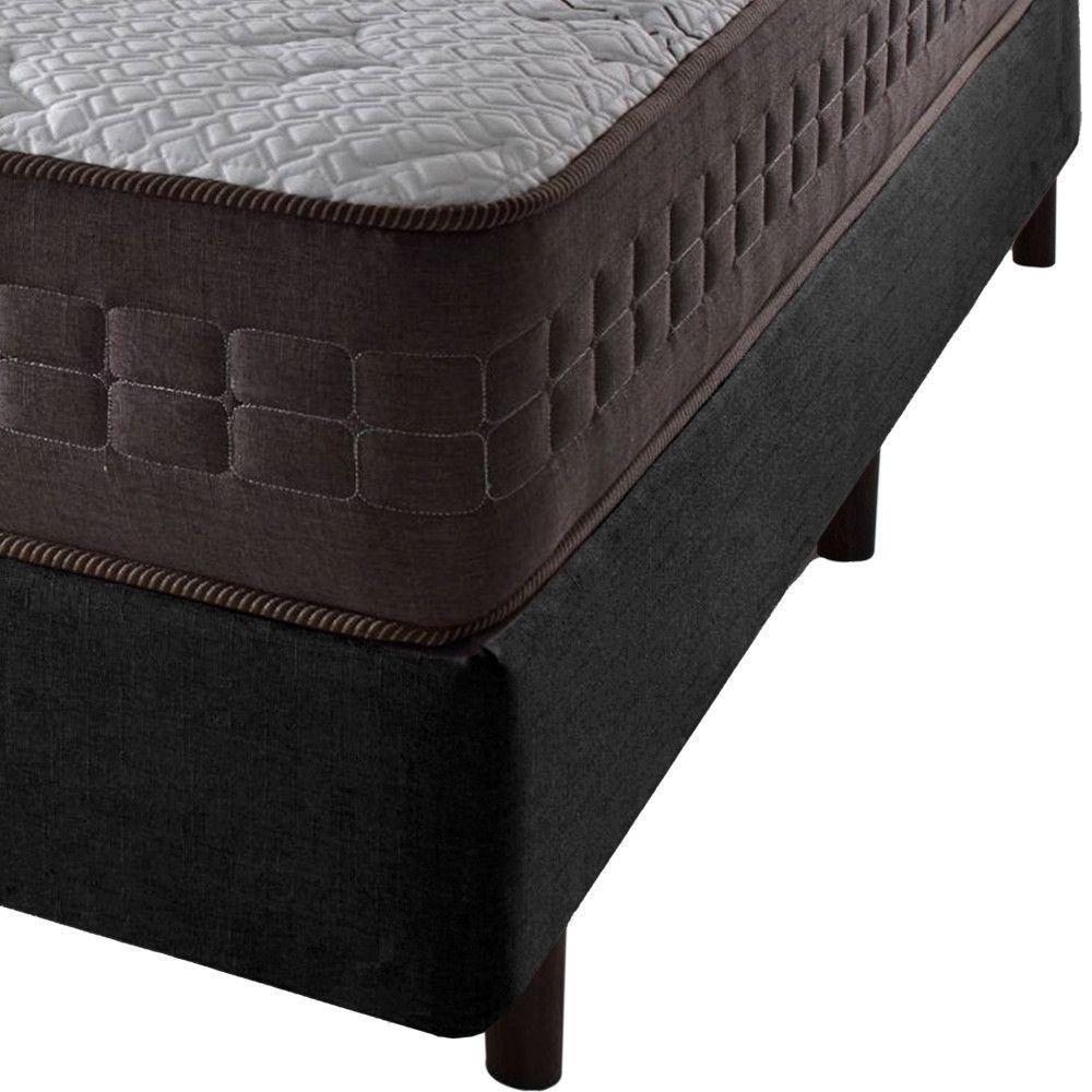 Cama Box King Preto + Colchão Molas Ensacadas Orlando 193cm - 3