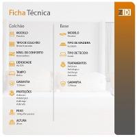 Cama Box King Preto + Colchão Molas Houston Pillow Inn 193cm - 3