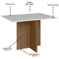 Kit Mesa De Jantar Helo Sem Vidro 120x90 Com 4 Cadeiras Josi Carvalho/off White/fendi Carvalho/off White/fendi - 5